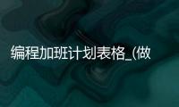 编程加班计划表格_(做编程加班很严重吗)